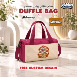 DUFFLE BAG SELEMPANG CUSTOM MURAH/TAS CUSTOM/CUSTOM/SOUVENIR GOODIE BAG/TAS ULTAH